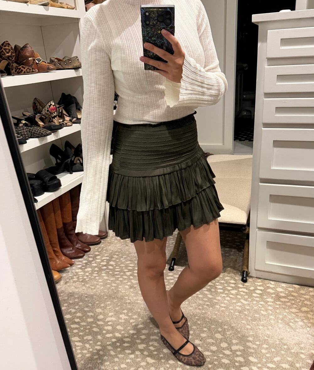 Reset Ruched Tiered Mini Skirt